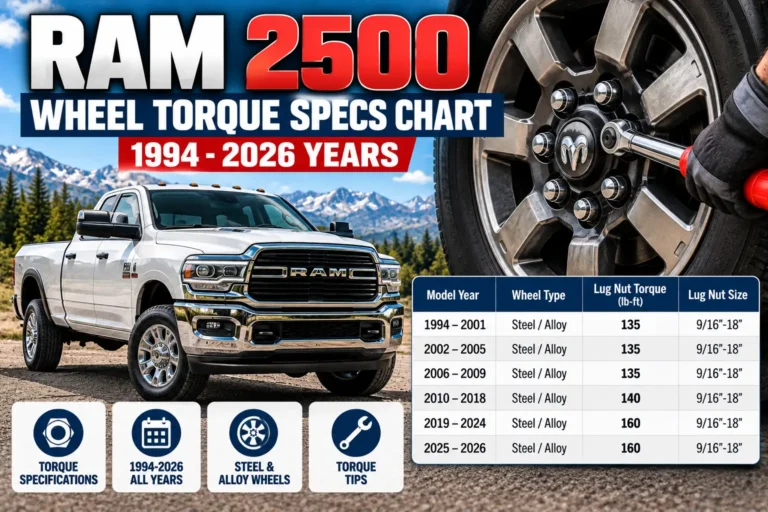 Ram 2500 Wheel Torque Specs Chart: 1994-2026 Years