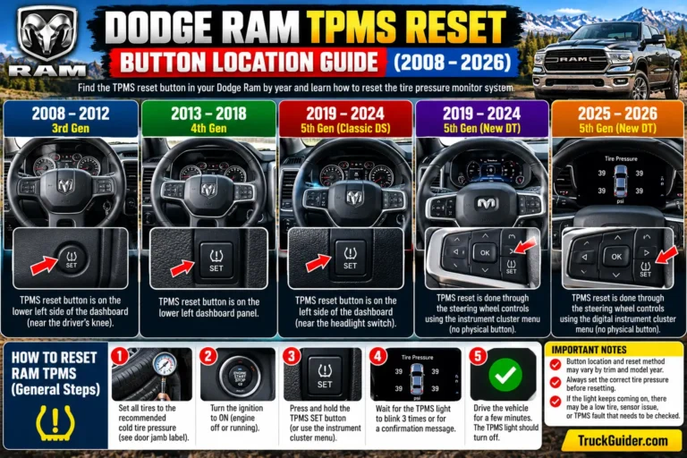 Dodge Ram TPMS Reset Button Location