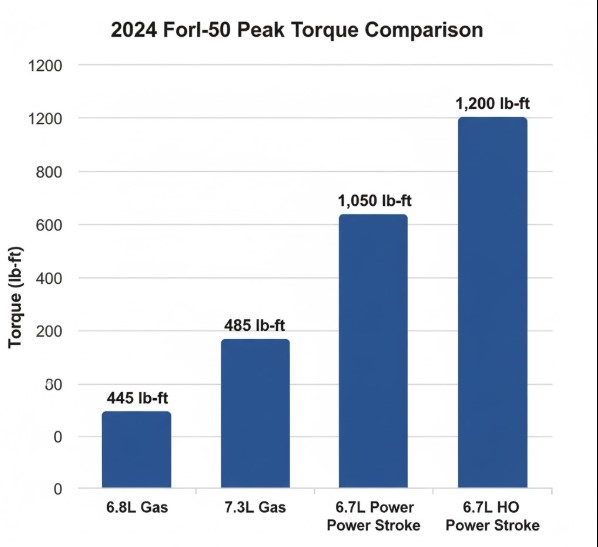 2024 Ford F-250 Peak Torque Comparison