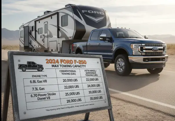 2024 ford f-250 towing capacity chart