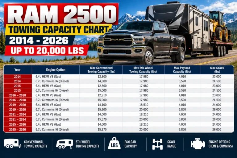 Ram 2500 Towing Capacity Chart: 2014-2026 Up to 20,000 lbs