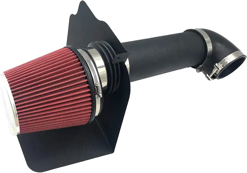 MOOSUN Intake Pipe Perfit Formance Cold Air Intake Kit with Filter 2005-2010 Fit for Dodge/Chrysler (Challenger, Charger, 300) 5.7L 6.1L V8 (Black Tube & Red Filter)