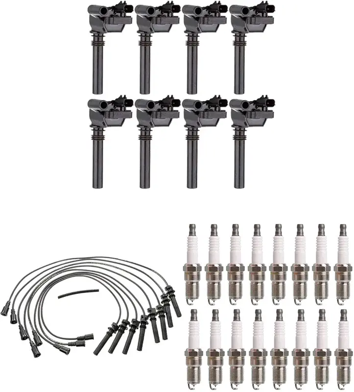 ENA Set of 8 Ignition Coil Pack with Wire Set and 16 Spark Plug