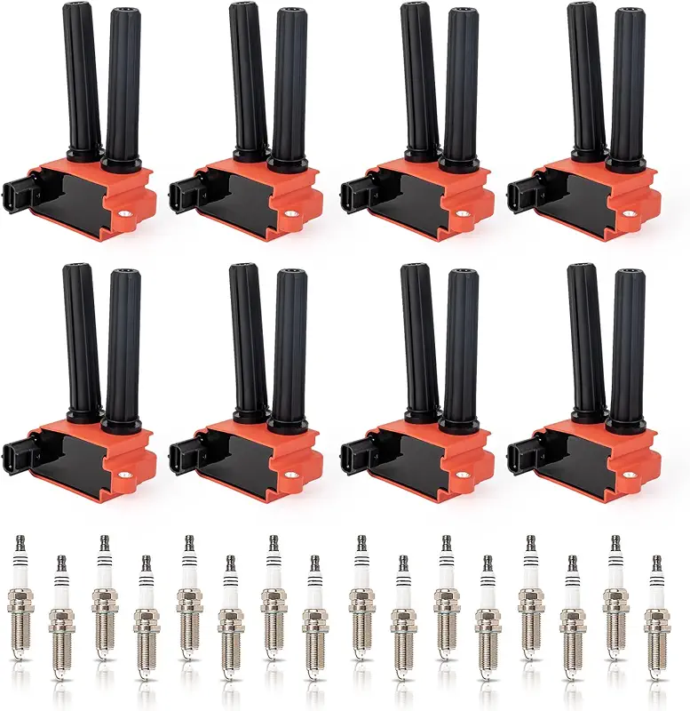 ENA Set of 8 Red Ignition Coil Pack 16 Iridium Spark Plug