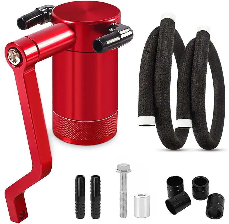 6.4L Billet Oil Catch Can Kit Red