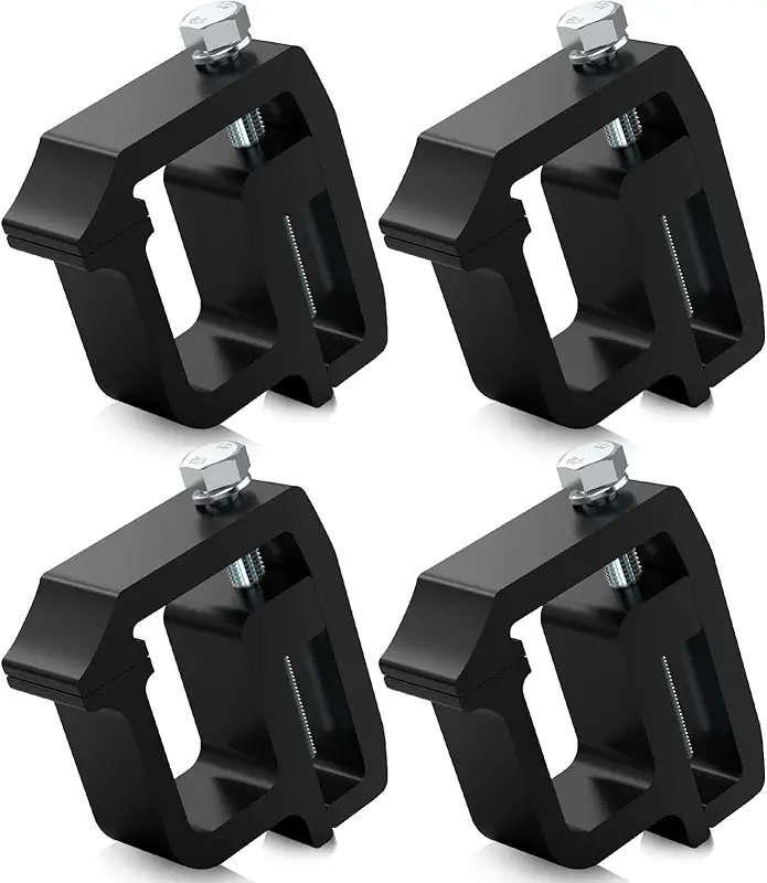 moveland Heavy Duty Camper Shell Clamps - Truck Topper Ladder Rack Clamps for Dodge Dakota Ram 1500 2500 3500, F150 F250, Titan, Tundra (4 Pack)