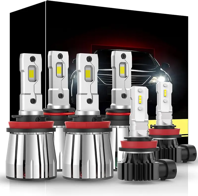 LED Fog Lights for 2019 2020 2021 2022 2023 2024 2025 Ram 1500 2500 3500 4500 5500, 9005 + H11 + H11 LED Bulbs Combo 6500K White Replacement Halogen Bulbs Pack of 6