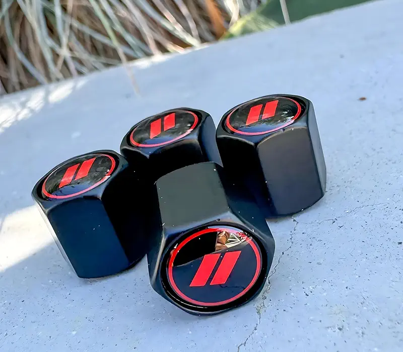 TACTILIAN Red Tire Valve Stem Caps