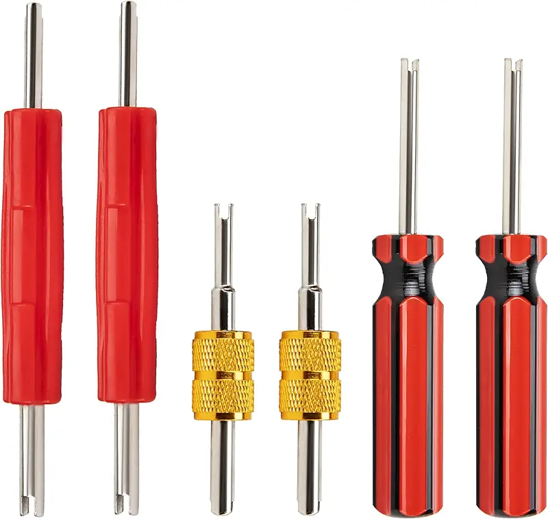6 Pcs Valve Stem Removal Tool, Single and Double Head Schrader Valve Tool