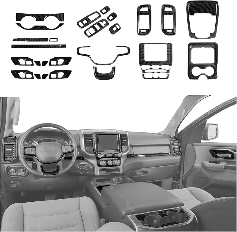 JeCar 27PCS Carbon Fiber Interior Trim Kit