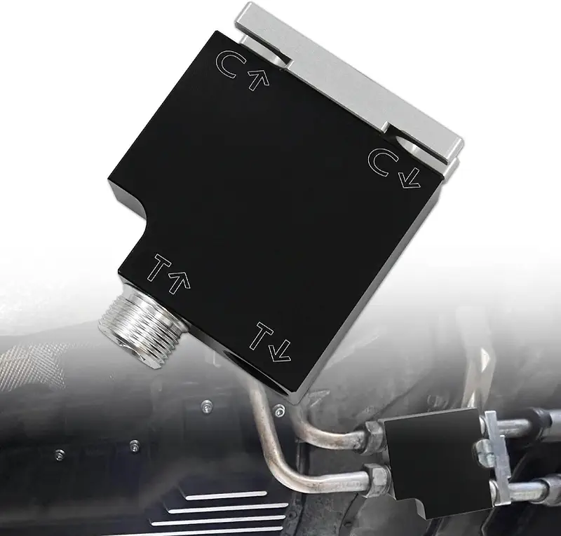 Thermal Bypass Valve with Billet Filter Coupler Compatible for Cummins 6.7L 2019 and Up Black