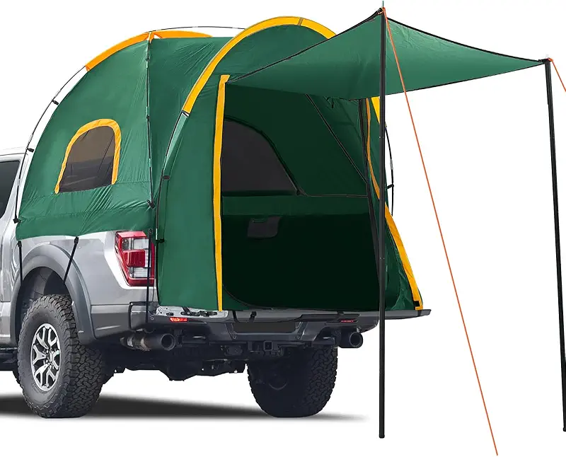 Qualencey Pickup Truck Tent with Awning Shade (Green)