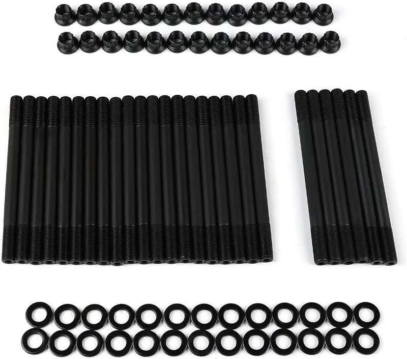 Cylinder Head Stud Kit Compatible with Dodge Ram 1998.5–2021 5.9L 6.7L Cummins Diesel 24V Engines, Upgrade Bolt Set for Cylinder Head Installation (Black)
