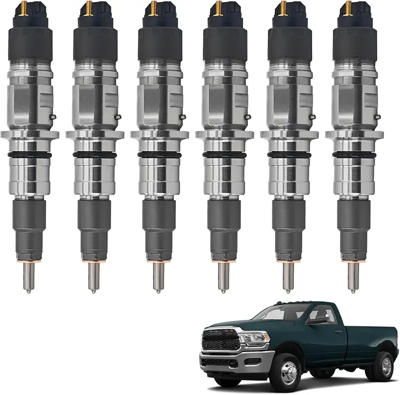 6PCS 0445124039 68444790AA Fuel Injectors High Output Compatible with Cummins 6.7L for Dodge Ram 2500 3500 4500 5500 Pickup 2019-2021 Replace R8504671AA R8444790AA