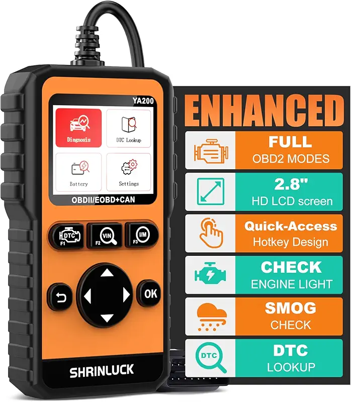 SHRINLUCK Y2 2.8'' Color Graphing Screen OBD2 Scanner Diagnostic Tool