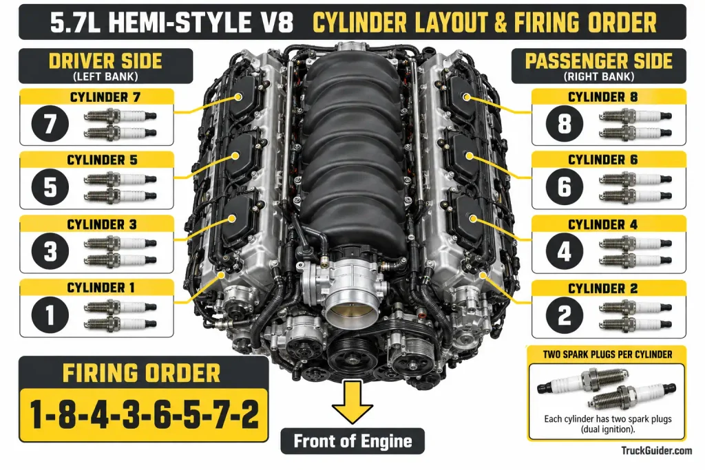 5.7 HEMI firing order 1-8-4-3-6-5-7-2 cylinder diagram