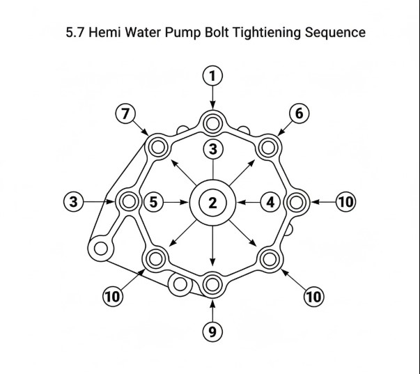 5.7 Hemi Water Pump Bolt Tightening Sequence