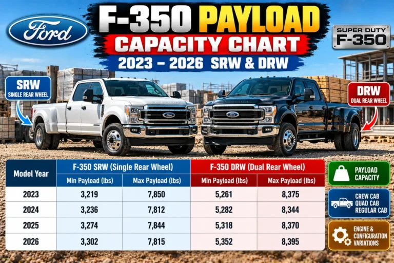 Ford F350 Payload Capacity Chart: 2023–2026 SRW & DRW