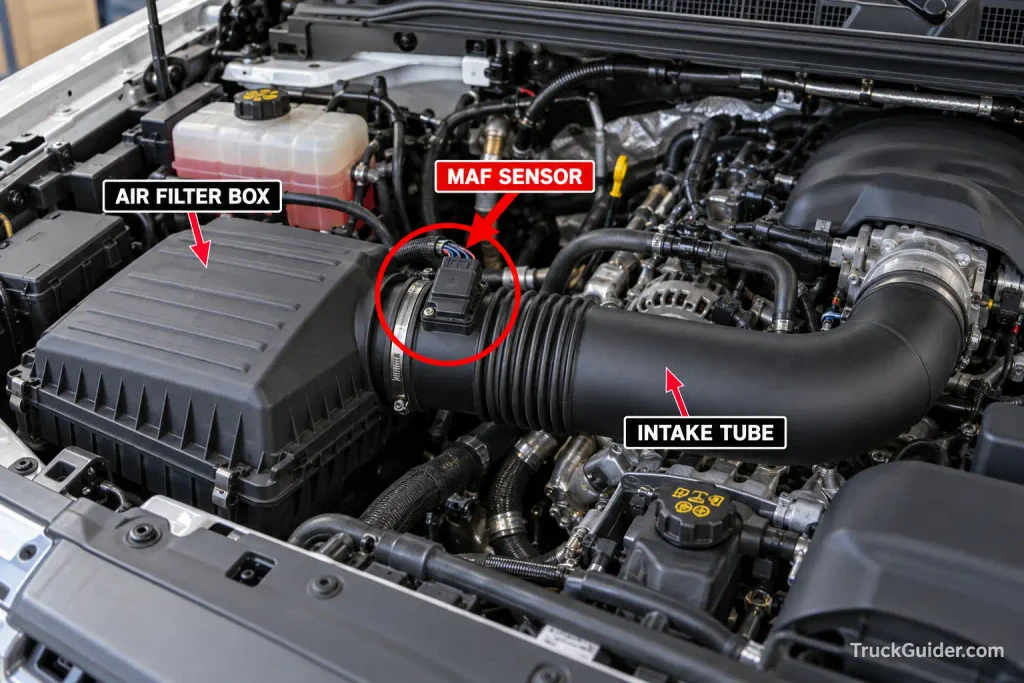 how to find mass air flow sensor in engine air intake