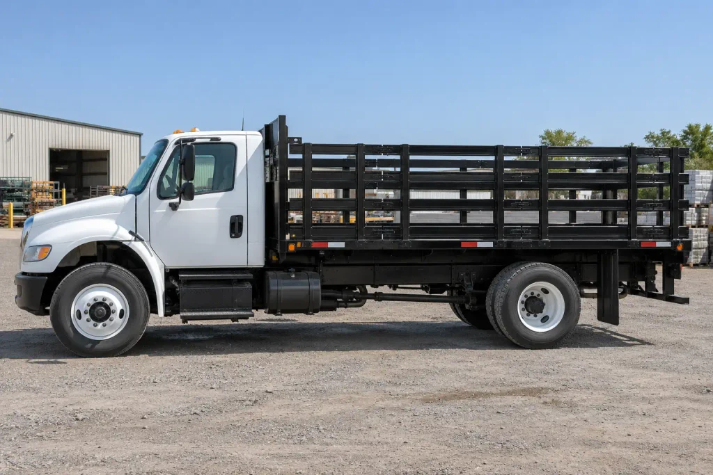 F-350 cab and chassis fitted with a flatbed body for commercial work