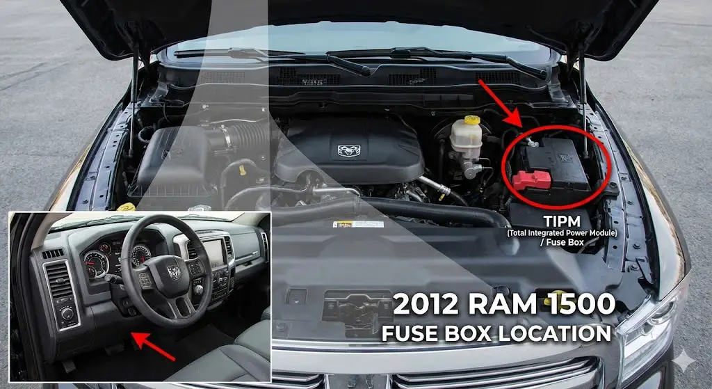 2012 ram 1500 fuse box location