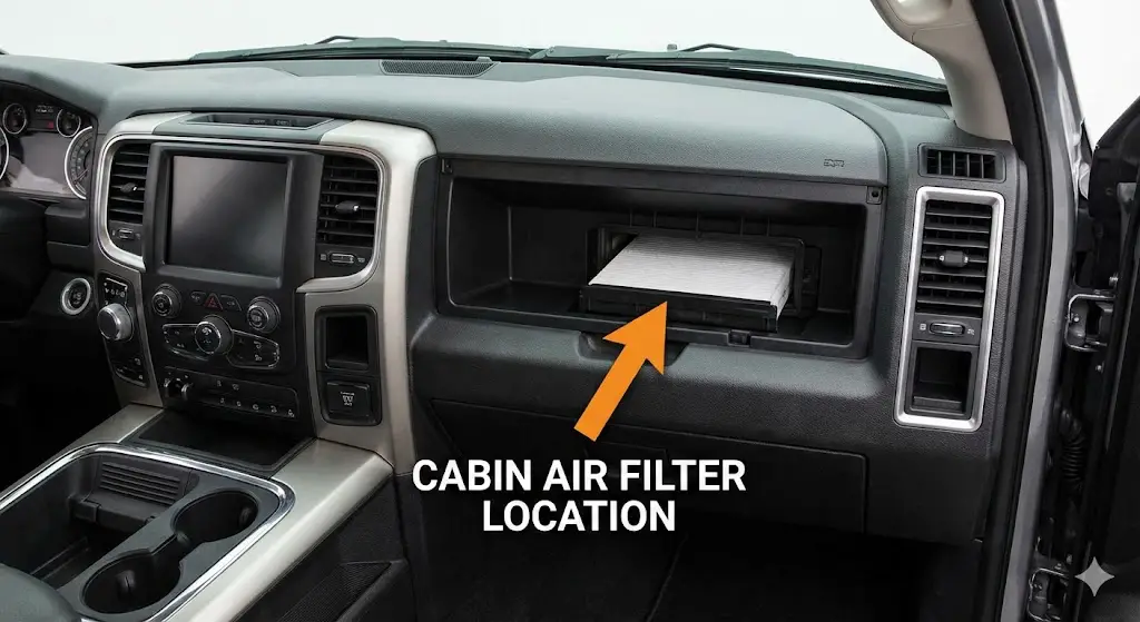 2015 ram 1500 cabin air filter location