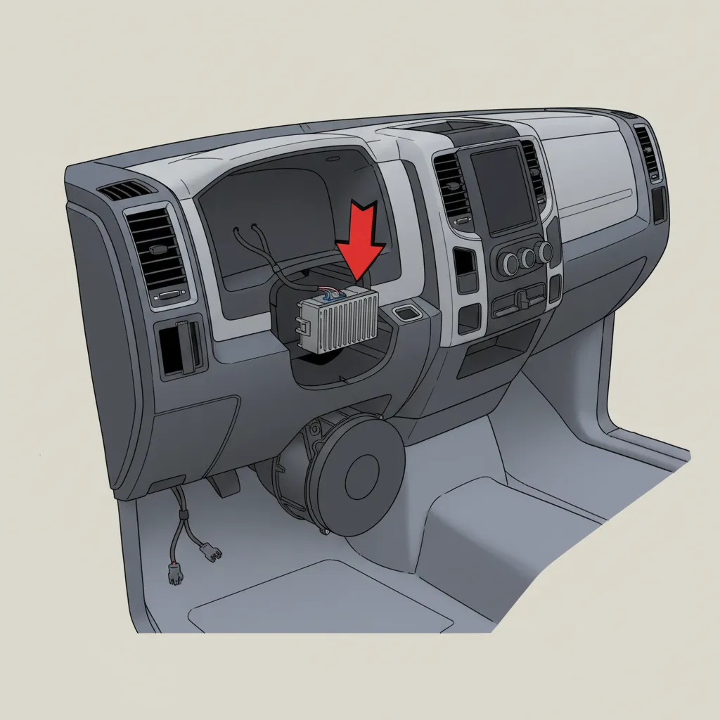 2014 ram 1500 blower motor resistor location