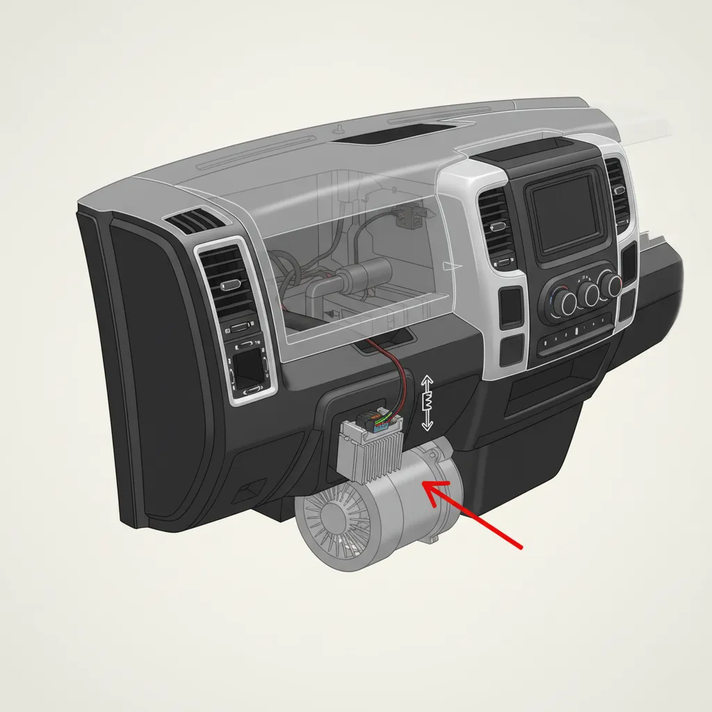 2017 ram 1500 blower motor resistor location