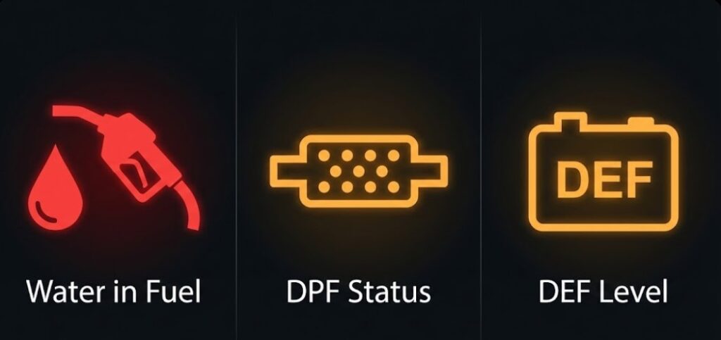 Critical Diesel-Specific Dashboard Icons