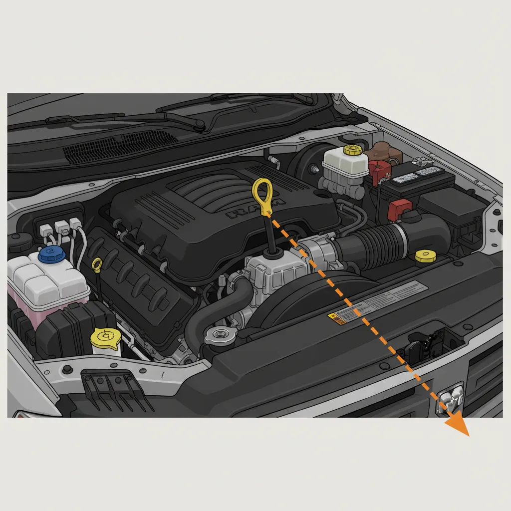 dodge ram 1500 oil dipstick location