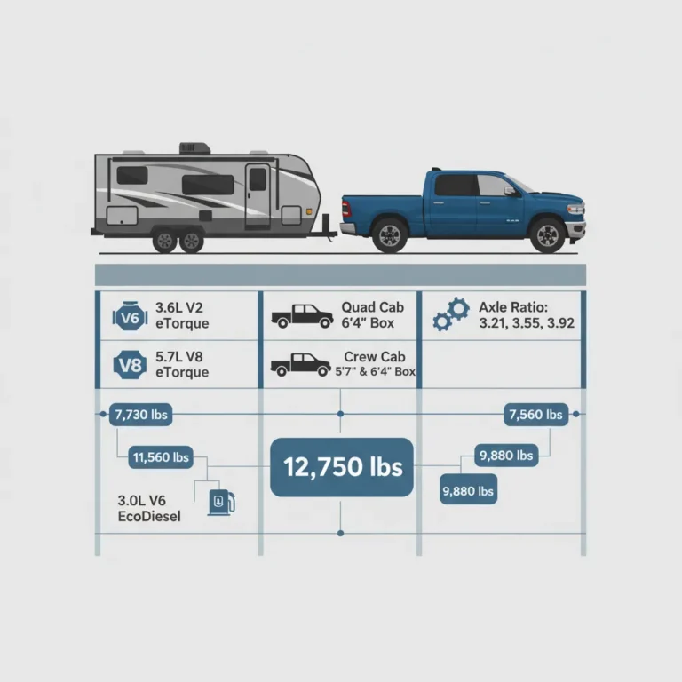 2021 Ram 1500 Towing Capacity Chart: Technical Specifications By Engine, Cab, And Axle Ratio