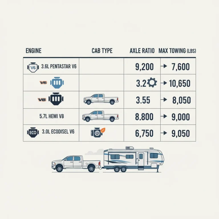 2015 Ram 1500 Towing Capacity Chart: Engine, Cab, And Axle Ratio Specifications