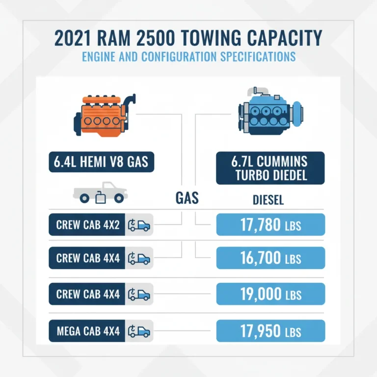 2021 Ram 2500 Towing Capacity Chart: Engine And Configuration Specifications