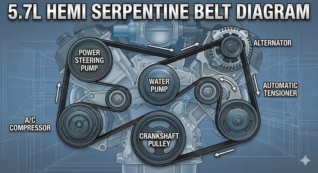 5.7 Hemi Serpentine Belt Diagram: Replacement Guides 2026