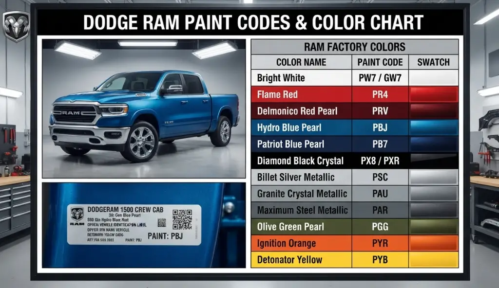 Dodge Ram Color Code Chart