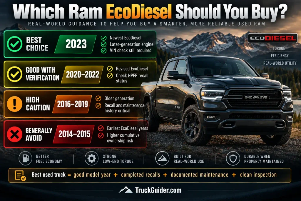 Best Ram EcoDiesel year to buy used 2014 to 2023