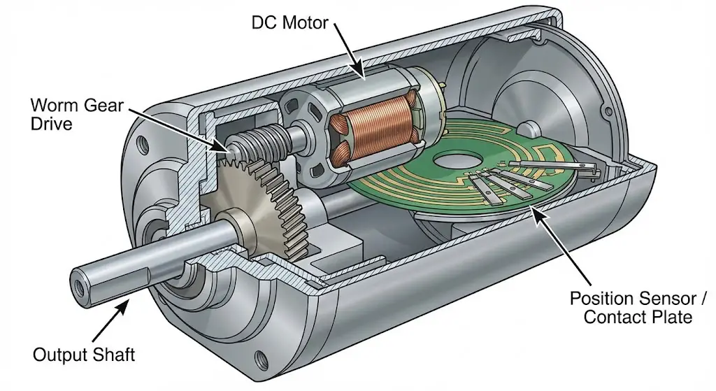 Transfer Case Encoder Motor Cutaway Diagram
