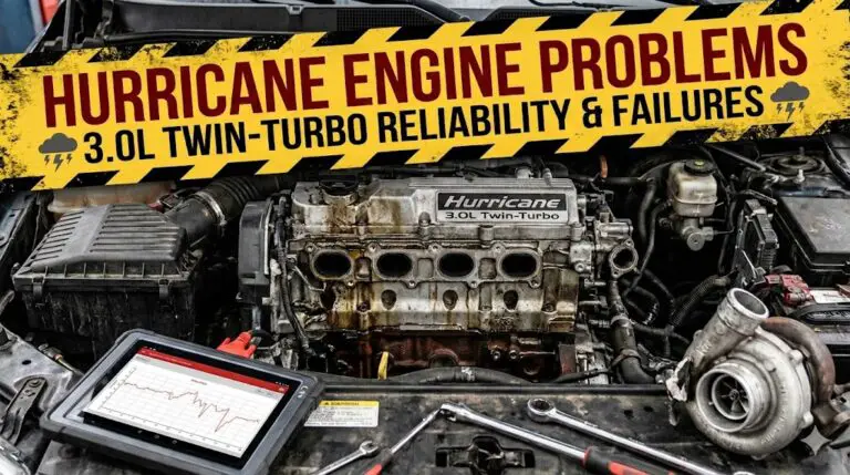 Hurricane twin-turbo engine problems diagram with failure points marked