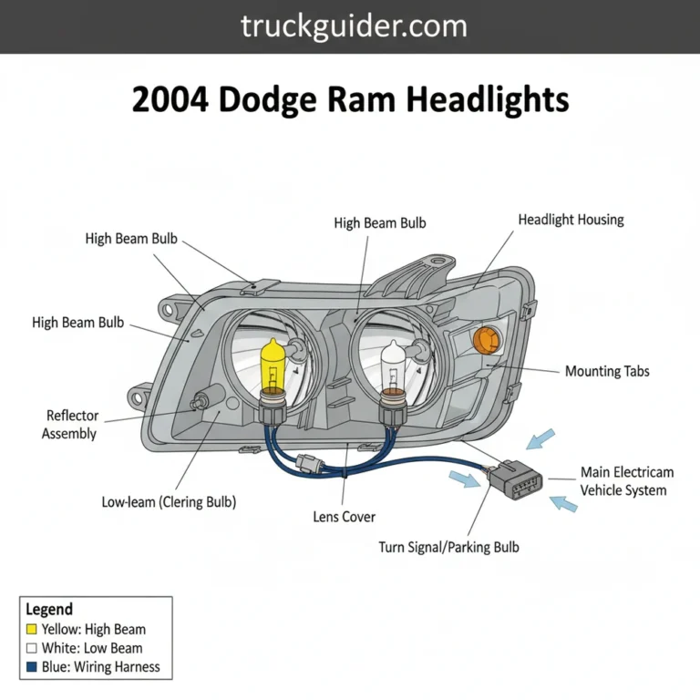 2004 dodge ram headlights diagram with labeled components and explanations