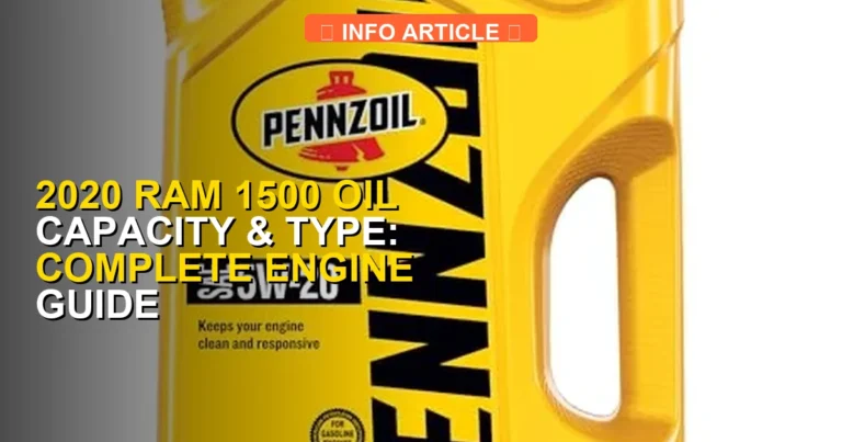 2020 Ram 1500 Oil Capacity & Type: Complete Engine Guide [2026]