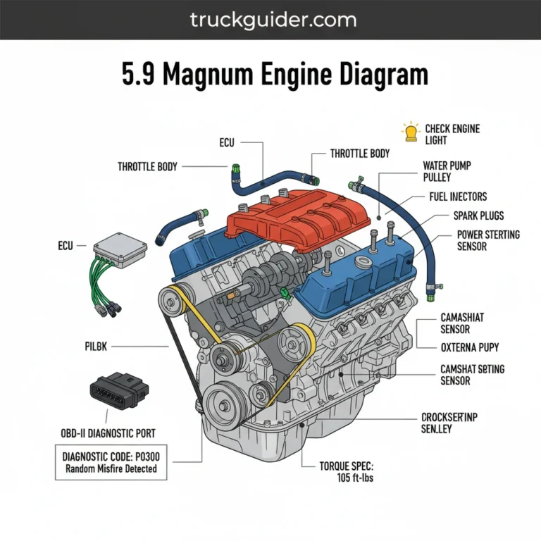 5.9 magnum engine diagram diagram with labeled components and explanations