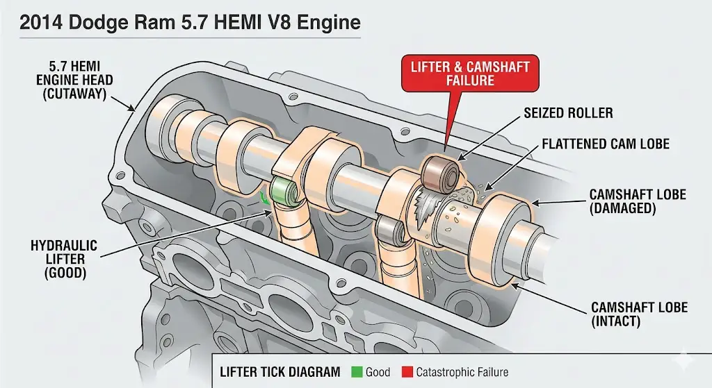 Lifter and Camshaft Failure Diagram