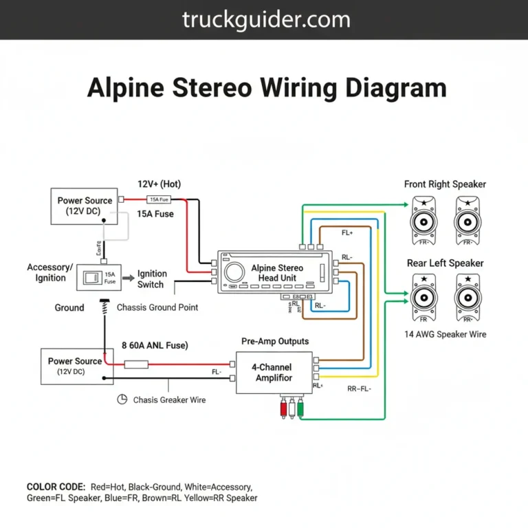 alpine stereo wiring diagram diagram with labeled components and explanations