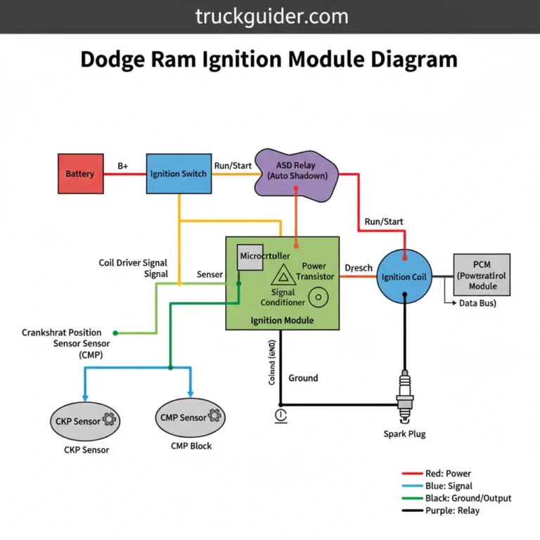 diagrama modulo de encendido dodge ram diagram with labeled components and explanations