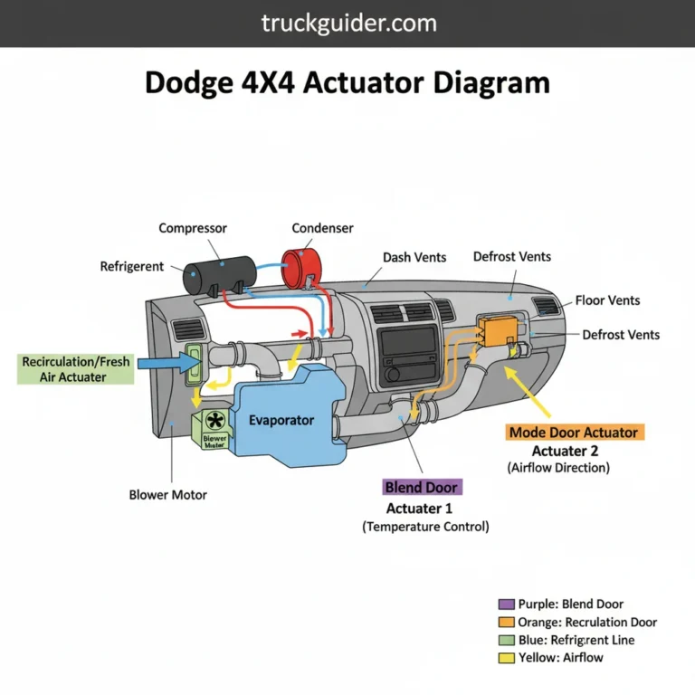 dodge 4x4 actuator diagram diagram with labeled components and explanations