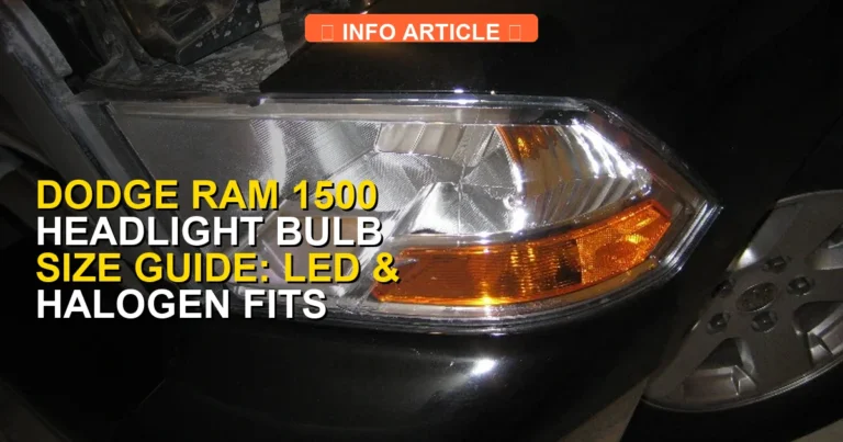 Dodge Ram 1500 Headlight Bulb Size Guide: LED & Halogen Fits