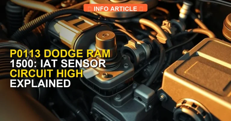 P0113 Dodge Ram 1500: IAT Sensor Circuit High Explained