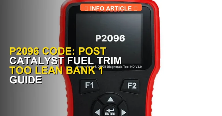 P2096 Code: Post Catalyst Fuel Trim Too Lean Bank 1 Guide [2026]