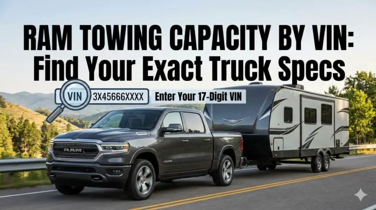 Ram towing capacity VIN lookup showing door jamb sticker label location