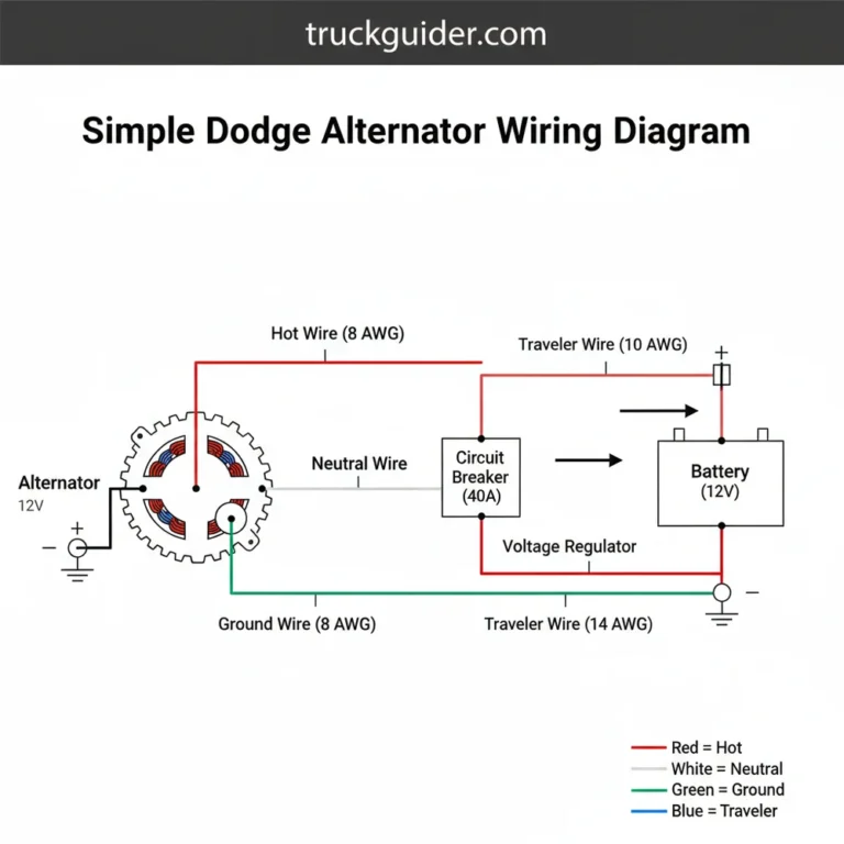 simple dodge alternator wiring diagram diagram with labeled components and explanations